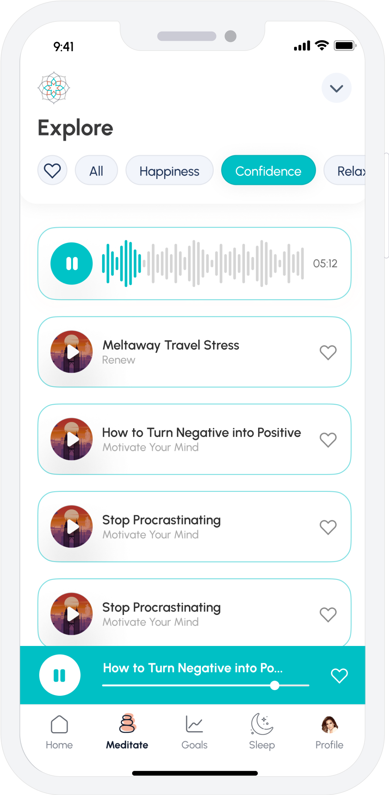 Relax and renew progress insights
